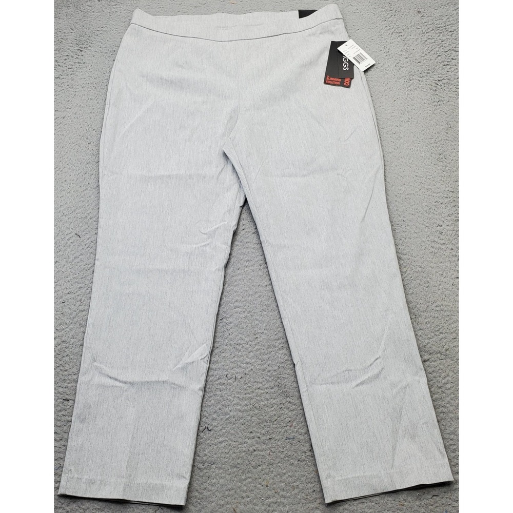 Briggs Ankle Pants Womens Petite XL Gray Comfort Waistband Flat Front Pull‎ On